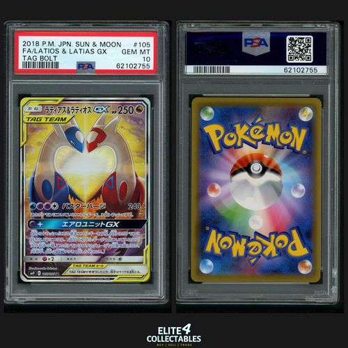Latias & Latios Tag Team GX 105/095  - PSA 10 (sm9 - Tag Bolt)