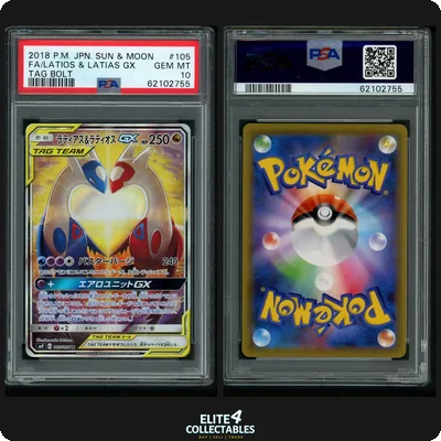 Latias & Latios Tag Team GX 105/095  - PSA 10 (sm9 - Tag Bolt)